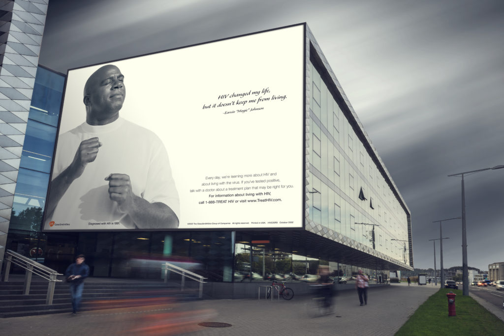 Magic Johnson Billboard, part of an Out-of-home campaign creating awareness for being tested and treated for HIV/AIDS